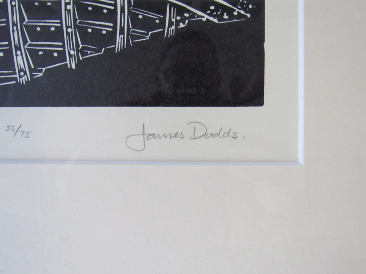 JAMES DODDS: (b.1957) A lino cut entitled 'Seagulls' No. - Image 3 of 3