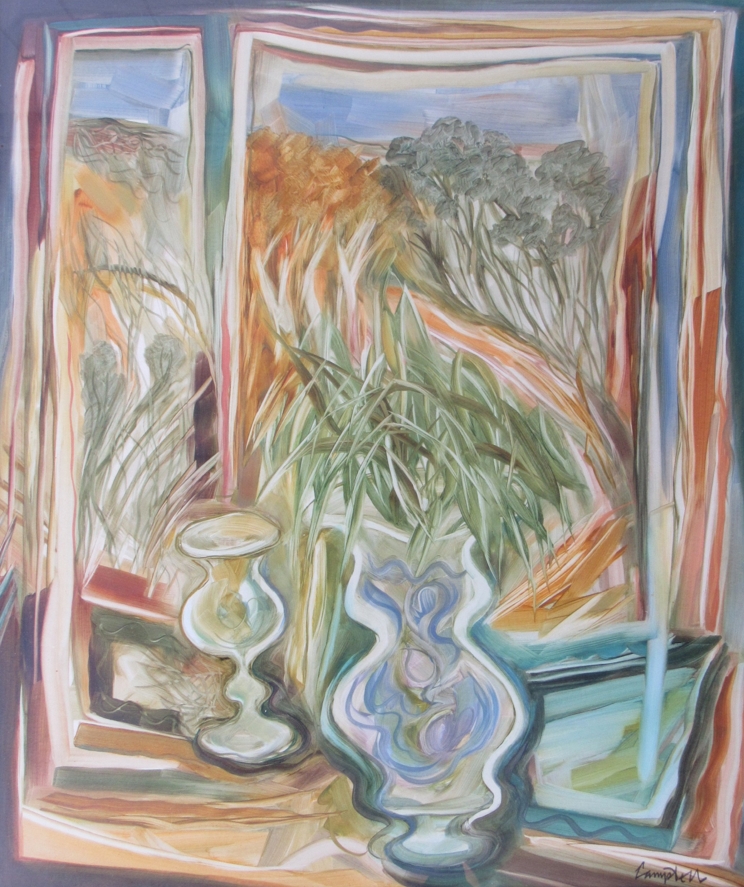 PETER CAMPBELL (1931-1989) A framed and glazed still life oil on board entitled 'The Bedroom