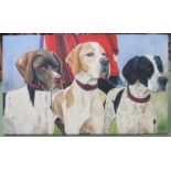 MACKINSON (XX) An acrylic on canvas of three dogs,