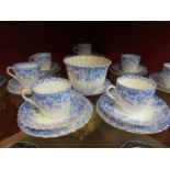 A late 19th/early 20th Century Eden part blue and white tea service,