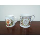 A 19th Century Queen Victoria commemorative mug Rd No. 63584 and early 20th Century mug Rd No.