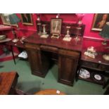 An early 19th Century mahogany dwarf pedestal sideboard, plinth base,