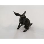 A bronze hare of small proportions