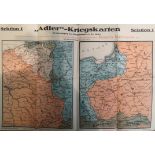 A WWI German circa 1915 "Adler Kriegskarten" map poster