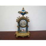 A 19th Century French Japy Freres mantel clock with gilded metal case,
