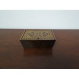 A late 19th Century Tunbridgeware box with rosewood body, 3.5cm x 10.