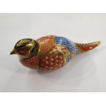 A Royal Crown Derby paperweight as a Cock Pheasant