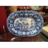 An early 19th Century Rodgers blue and white meat plate,