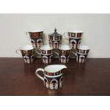 Six Royal Crown Derby "Old Imari" pattern coffee mugs,