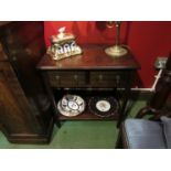 A mahogany two tier side table,
