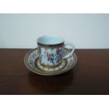 A Sampson Armorial coffee can and saucer