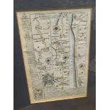 A 17th Century coloured map by John Ogilby.