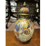 A late 19th Century Royal Crown Derby lidded vase,