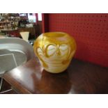 A John Ditchfield amber iridescent coloured dripped globular form vase,