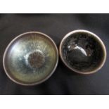 Two Jian ware oil spot bowls, 9.5cm and 7.