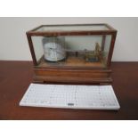 A Rapport London cased barograph with charts