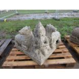 A carved stone Indian temple corner piece,