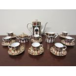 A Royal Crown Derby 'Old Imari' pattern coffee service (19 pieces approx)