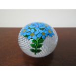 A Saint Louis paperweight "Blue flowers bouquet",