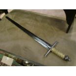 A 19th Century Sudanese cross hilted sword in the Crusader style, three fuller blade,