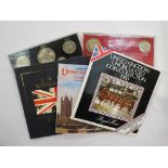 Five sets of uncirculated pre and post decimal UK coinage including Churchill crown