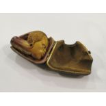 A late 19th/early 20th Century meerschaum pipe bowl and shank of African head form