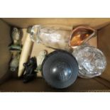 A small box of mixed including Doulton owl figures,