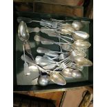 A quantity of Continental silver dinner forks and spoons