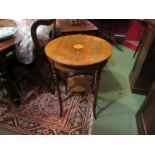 A 19th Century rosewood inlaid occasional table with unusual undertier
