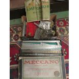 A quantity of Meccano including boxed accessory outfit