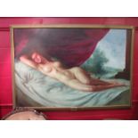 A 20th Century oil on canvas of reclining nude,