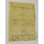 A WWII German Nazi Wehrmacht-Frachtbrief (Waybill) to a serviceman in the 39th Panzer Korps in