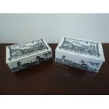 Two late 19th Century ceramic cigarette advertising boxes with removable lids The Balkan Sobranie