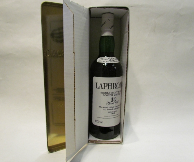 Laphroaig 10 years old unblended malt scotch whisky,