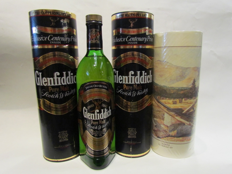 Glenfiddich Pure malt scotch whisky, 75cl x 2 in tubes,