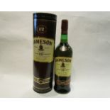 Jameson 12 years old triple distilled Irish whiskey, 1980's bottling in tube,