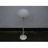 A Danish white standard lamp, mushroom shade,