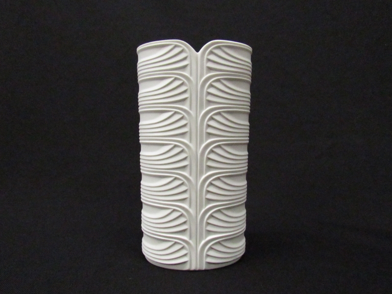 An early 1960's Rosenthal Studio Linie sculptural form raised relief Op Art movement vase 21cm high