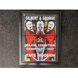 A framed and glazed signed Gilbert and George Tate Modern exhibition poster,