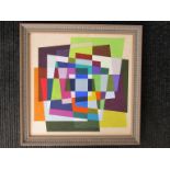 DOUGLAS HERBERT COURTENAY AUBURN (1916-2010) A framed oil on board of geometric modernist design,