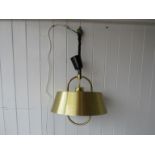 A Danish brassed finish ceiling light with push-pull action