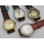 Four vintage gents wristwatches: Nivada (2),