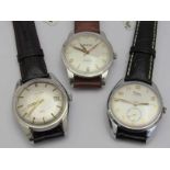 Three vintage gent's steel wristwatches: Certina,