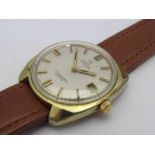 OMEGA: a Seamaster Cosmic automatic gent's gold plated wristwatch with silvered dial,