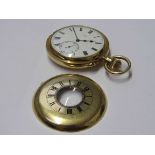 An 18ct gold half hunter pocket watch,