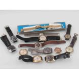 Thirteen vintage wristwatches including Montine