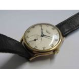 LONGINES: a gent's 18ct gold manual wind wristwatch with hinged case front and back,