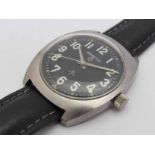 HAMILTON: a manual wind military issue gent's steel wristwatch,