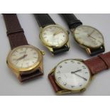 Four vintage gents wristwatches: Avia, Excalibur,