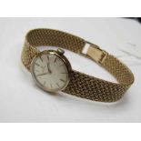 OMEGA: a lady's 9ct gold bracelet watch